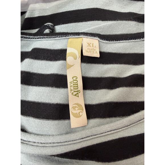 COMFY USA Black Striped Asymmetrical Modal Dress BEAUTIFUL ON!!! XL #0093 - Picture 6 of 6